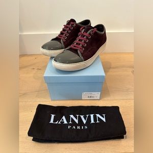 Lanvin Bordeaux Suede Tennis Sneaker - Size UK 9 / US 10